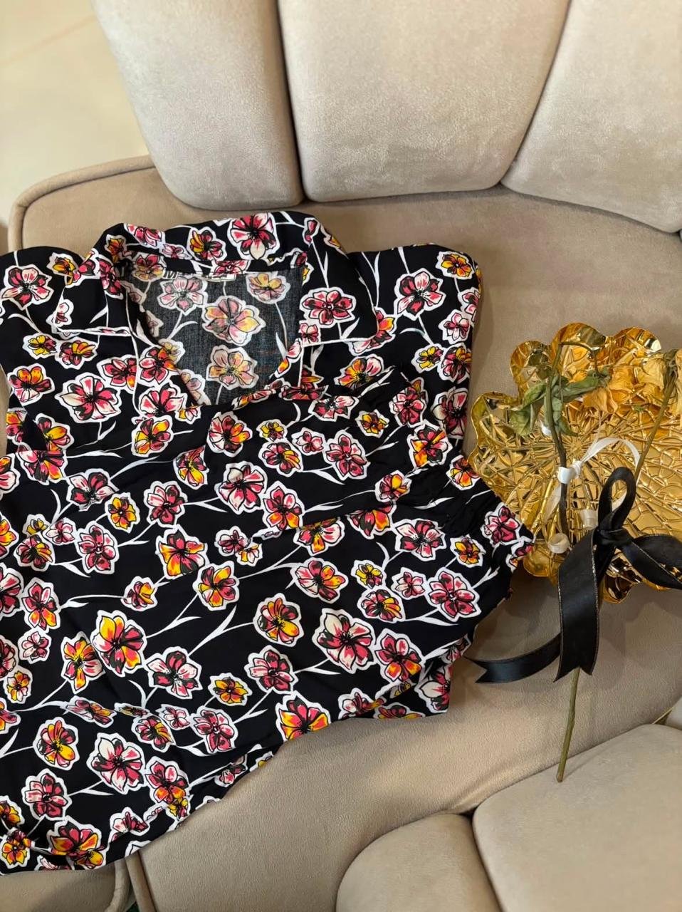 WhatsApp Image 2026-08-03 at 1.36.31 AM (6) Black Floral Summer Linen Pyjama Set - Image 1