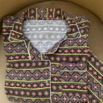 Black Aztec Geometric Winter Linen Pyjama Set